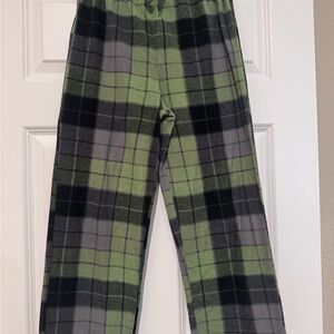 Green Plaid Kids Pajama Pants